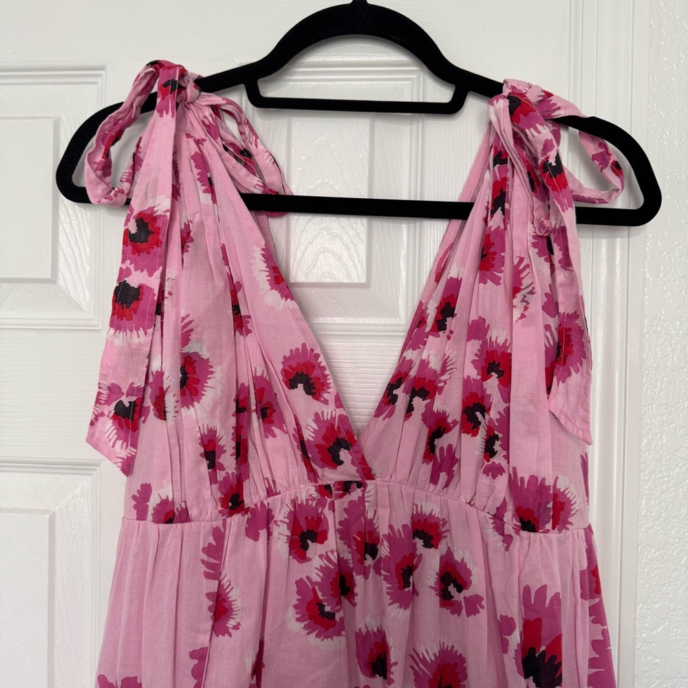 Banjanan 100% Cotton Pink Floral Maxi Dress XS - Picture 2 of 6